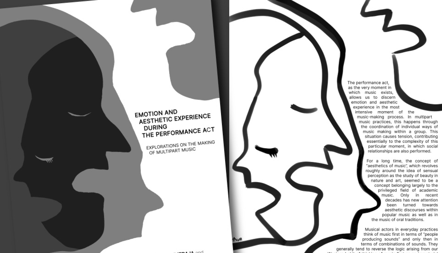 Attēls ar zīmētiem melnbaltiem siluetiem