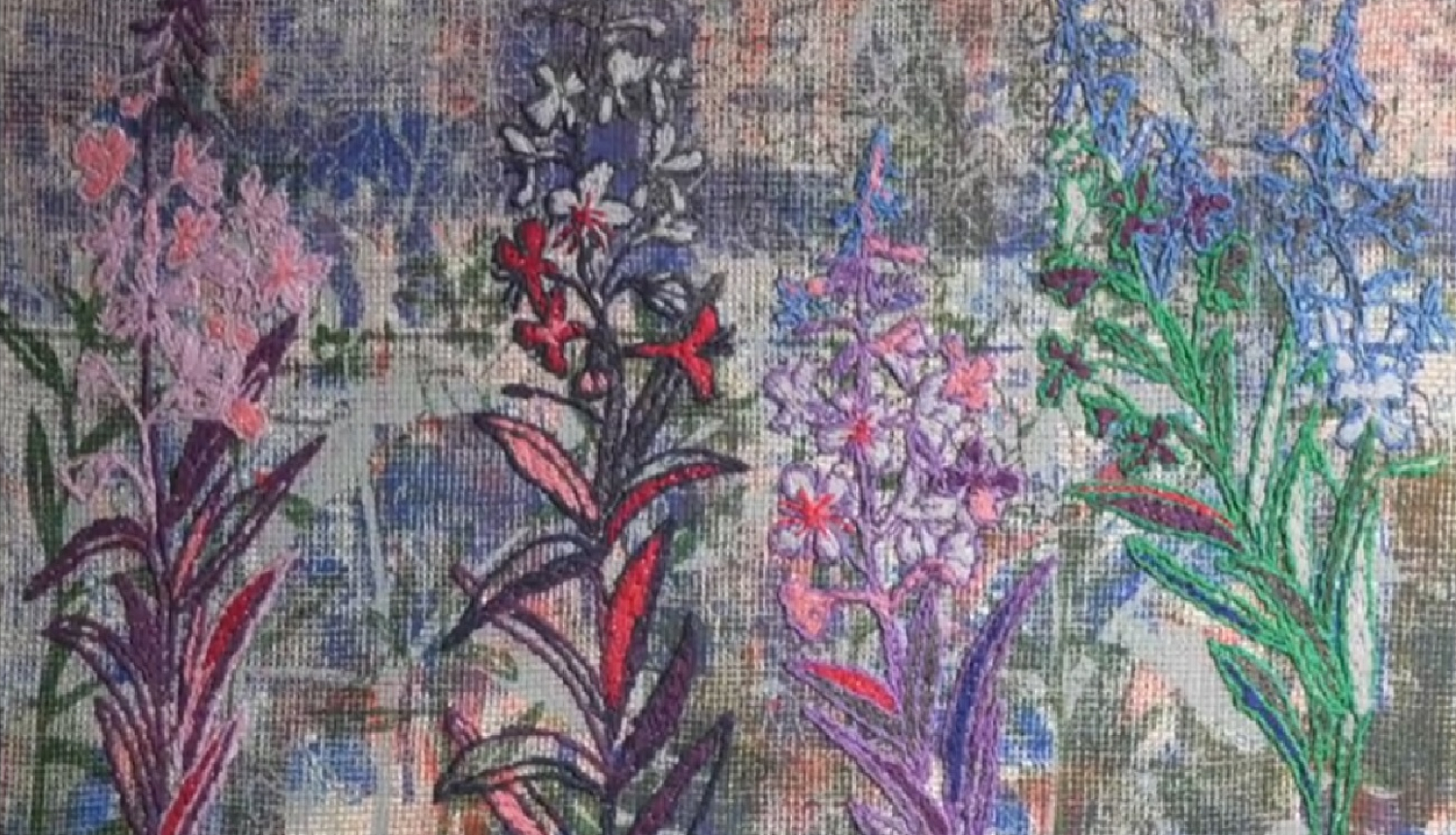 Liene Ratnika. Ugunspuķes. Sietspiede, izšuvums