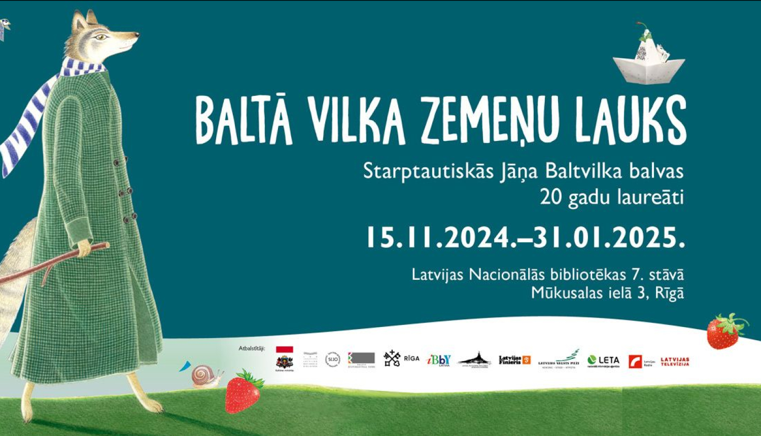 Izstādes “Baltā Vilka zemeņu lauks” afiša