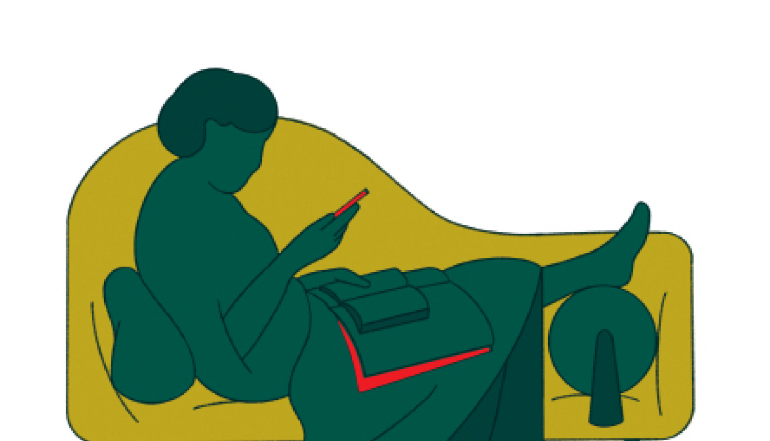 Zīmējums - sieviete lasa