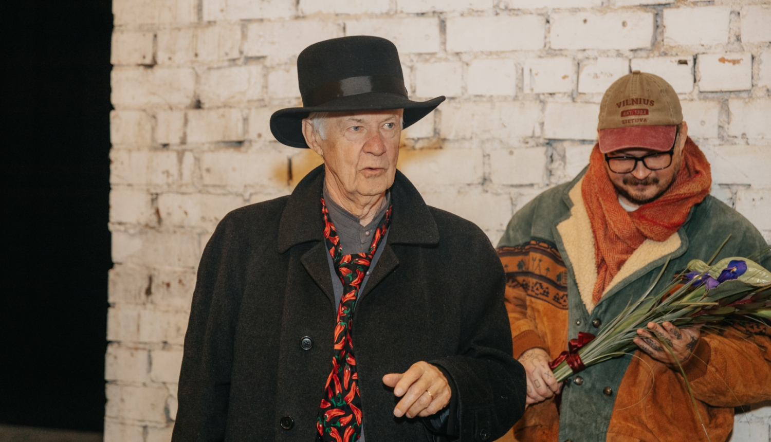 Mākslinieks Māris Bišofs izstādes atklāšanā, foto: Klāvs Vasiļevskis.