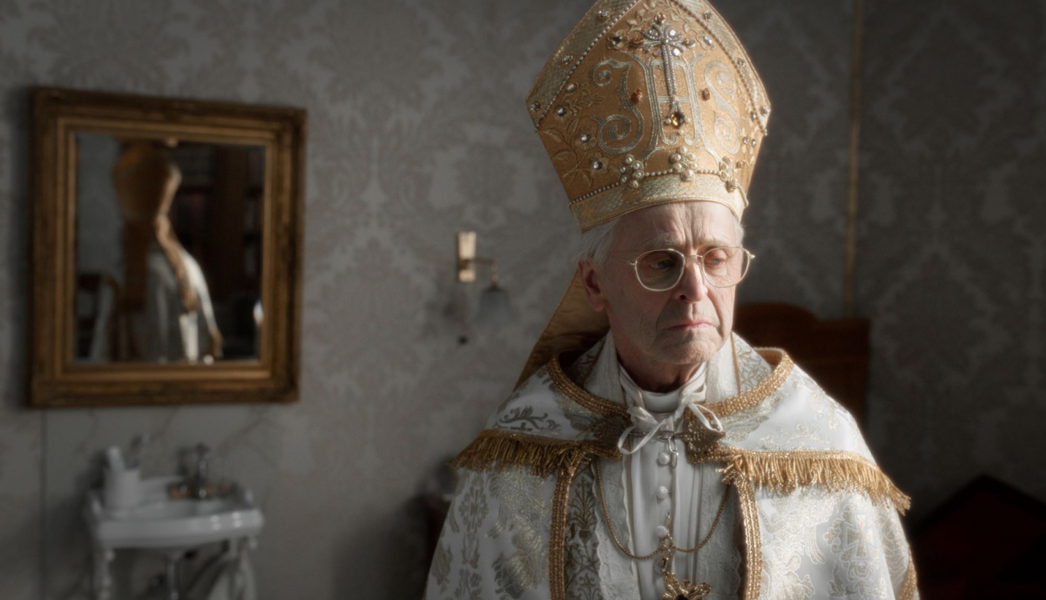 Mihails Barišņikovs pāvesta lomā filmā “Baltais helikopters”, foto: Andrejs Strokins