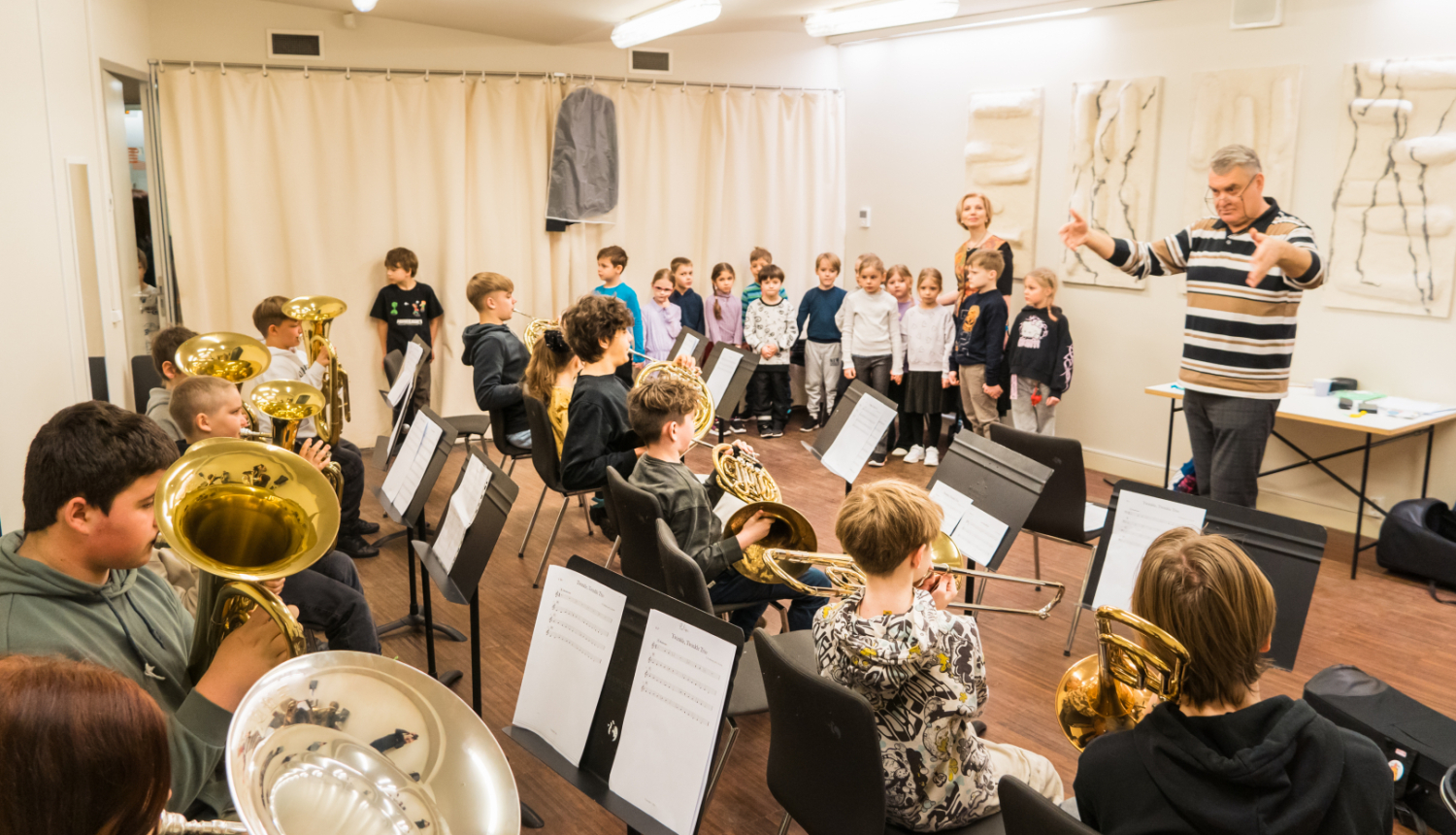 Pūšaminstrumentu spēles festivāls “Skaņu virpulī” - darba moments ar audzēkņiem