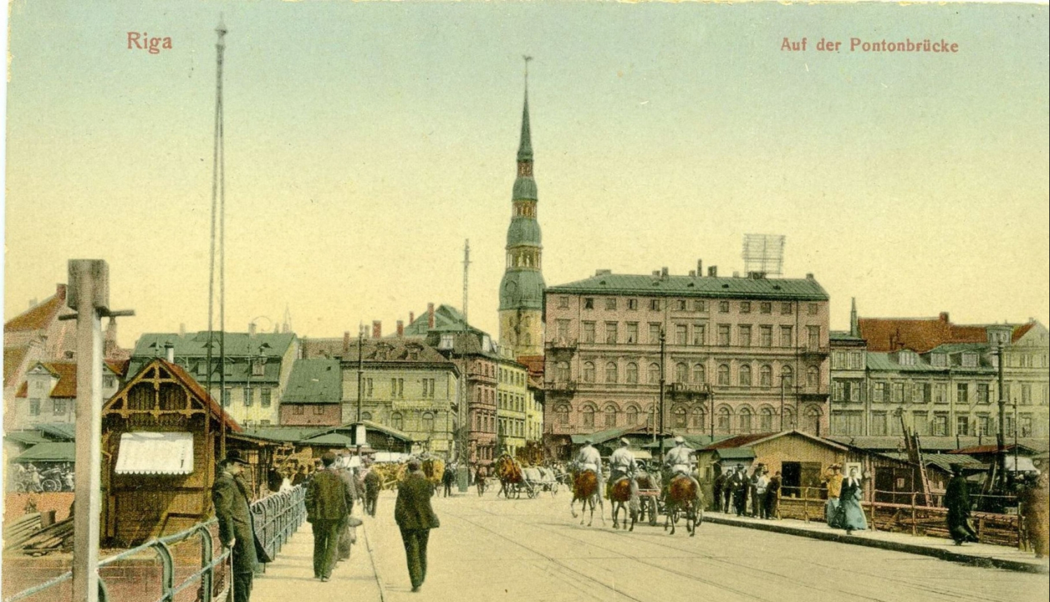 Pastkarte “Rīgas skats”. 20.gs. sākums. No RVKM krājuma.