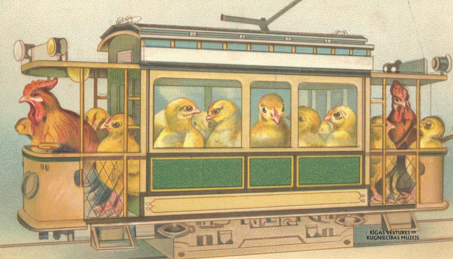 Lieldienu apsveikuma pastkarte. 20. gs. sākums. No Rīgas vēstures un kuģniecības muzeja krājuma.