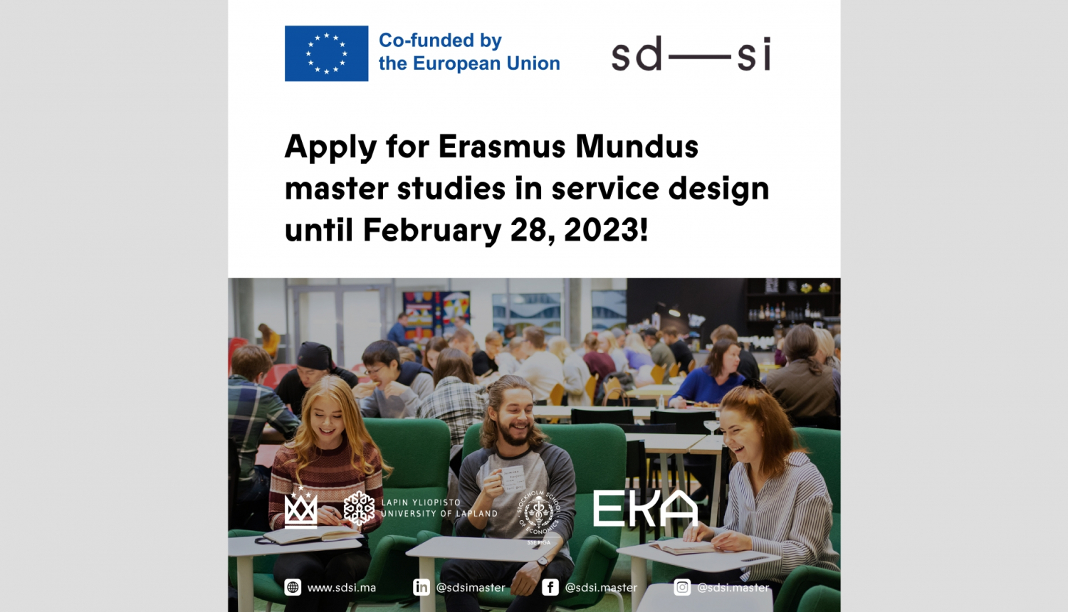 Erasmus Mundus maģistra programma pakalpojumu dizaina jomā - vizuālais materiāls