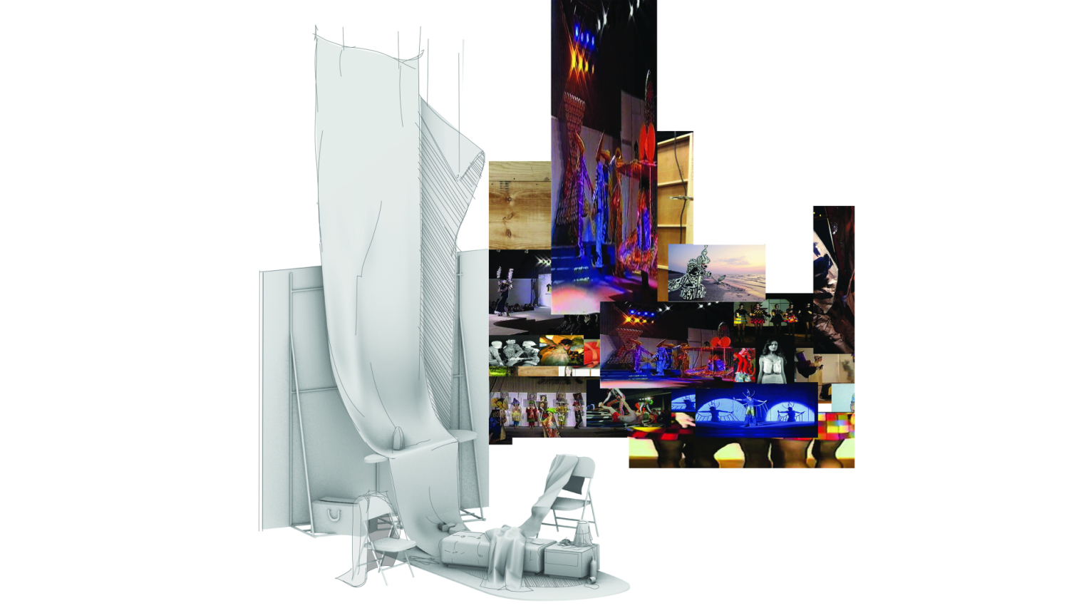 Latvijas ekspozīcijas “Untamed Assembly: Backstage of Utopia” (“Nepieradinātā asambleja: Utopijas aizkulises”) vizualizācijas fragments