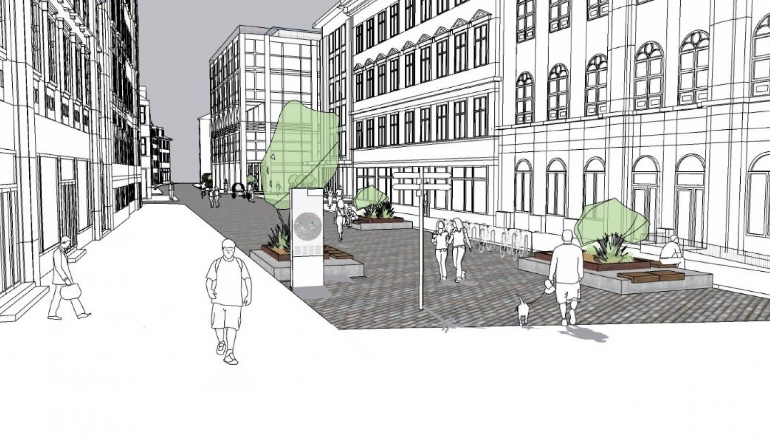 Vizualizācija - cilvēki uz ielas