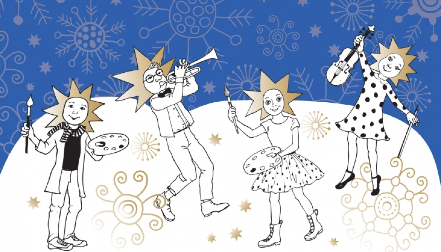 Rīgas valstspilsētas mūzikas un mākslas skolu ziemas festivāla “Ziemassvētku zvaigznes” afišas fragments