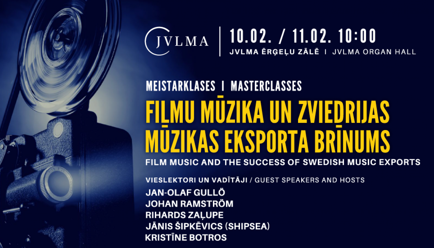 Meistarklases par filmu mūziku un mūzikas eksportu vizuālais materiāls