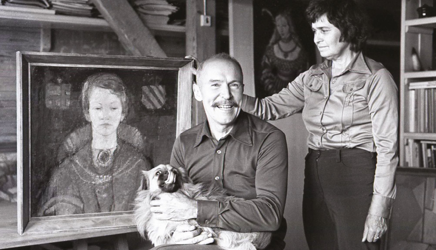 Mākslinieks Georgs Barkāns un viņa dzīvesbiedre Dzidra Ozoliņa