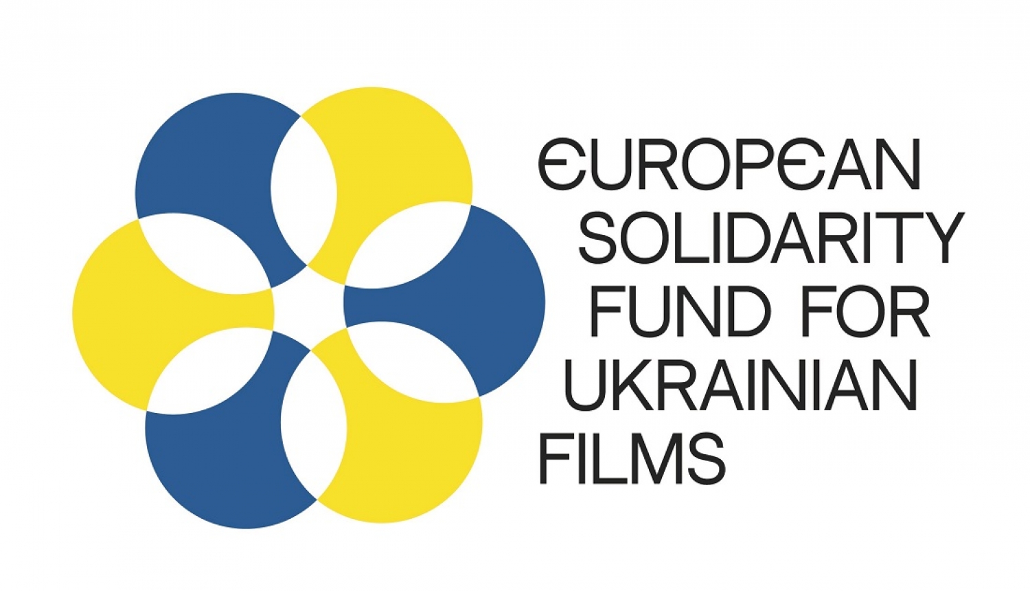Eiropas valstu kinoinstitūciju organizācijas „Eiropas solidaritātes fonds Ukrainas filmām / European Solidarity Fund for Ukrainian Films” logo