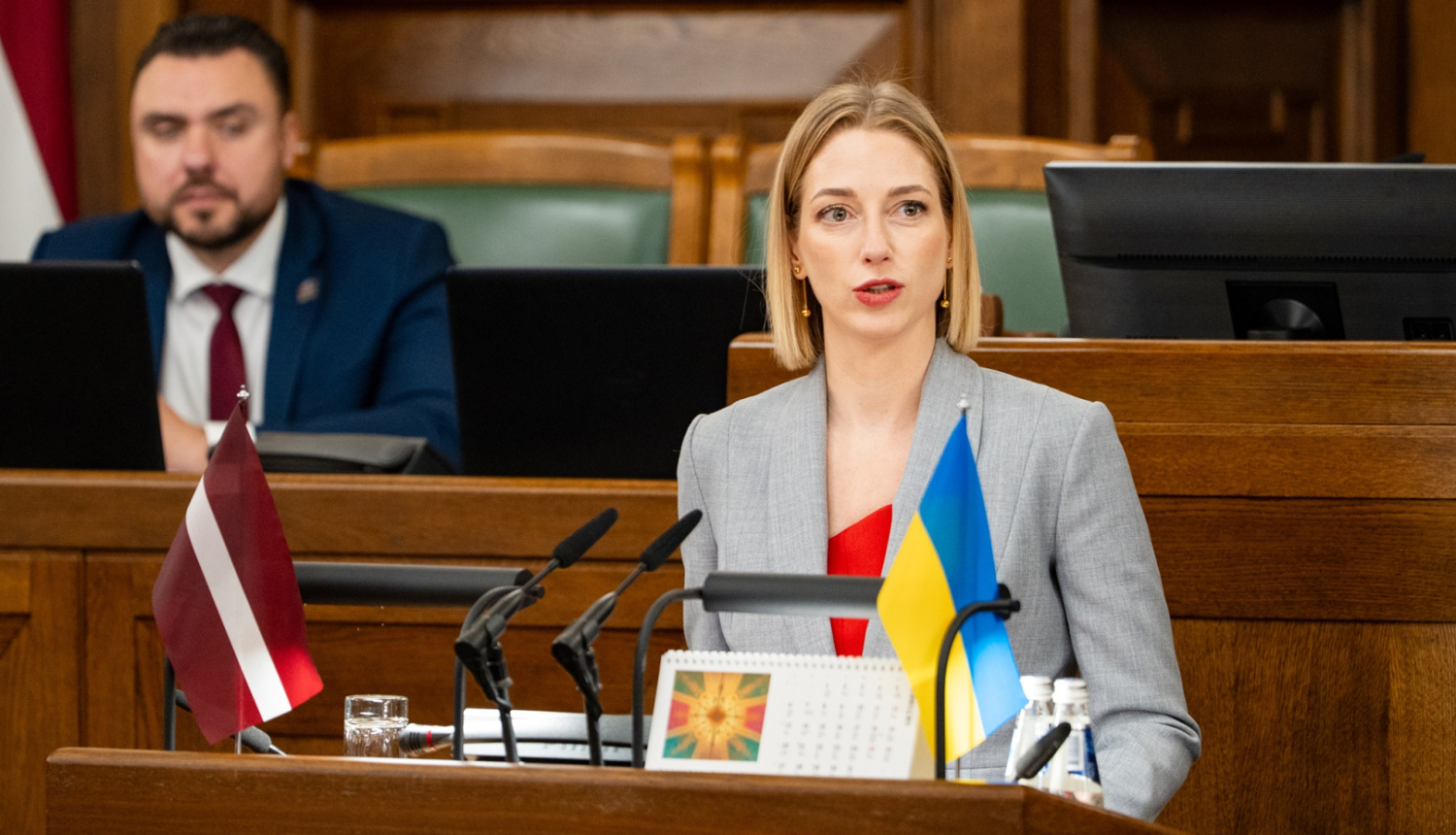 Kultūras ministre Agnese Lāce Saeimas tribīnē