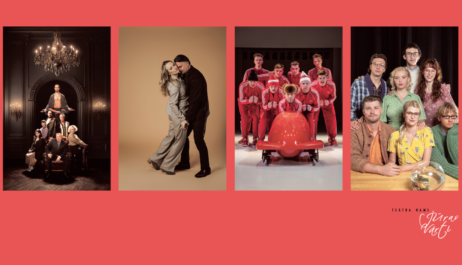Kolāža no 4 viesizrāžu publicitātes fotogrāfijām