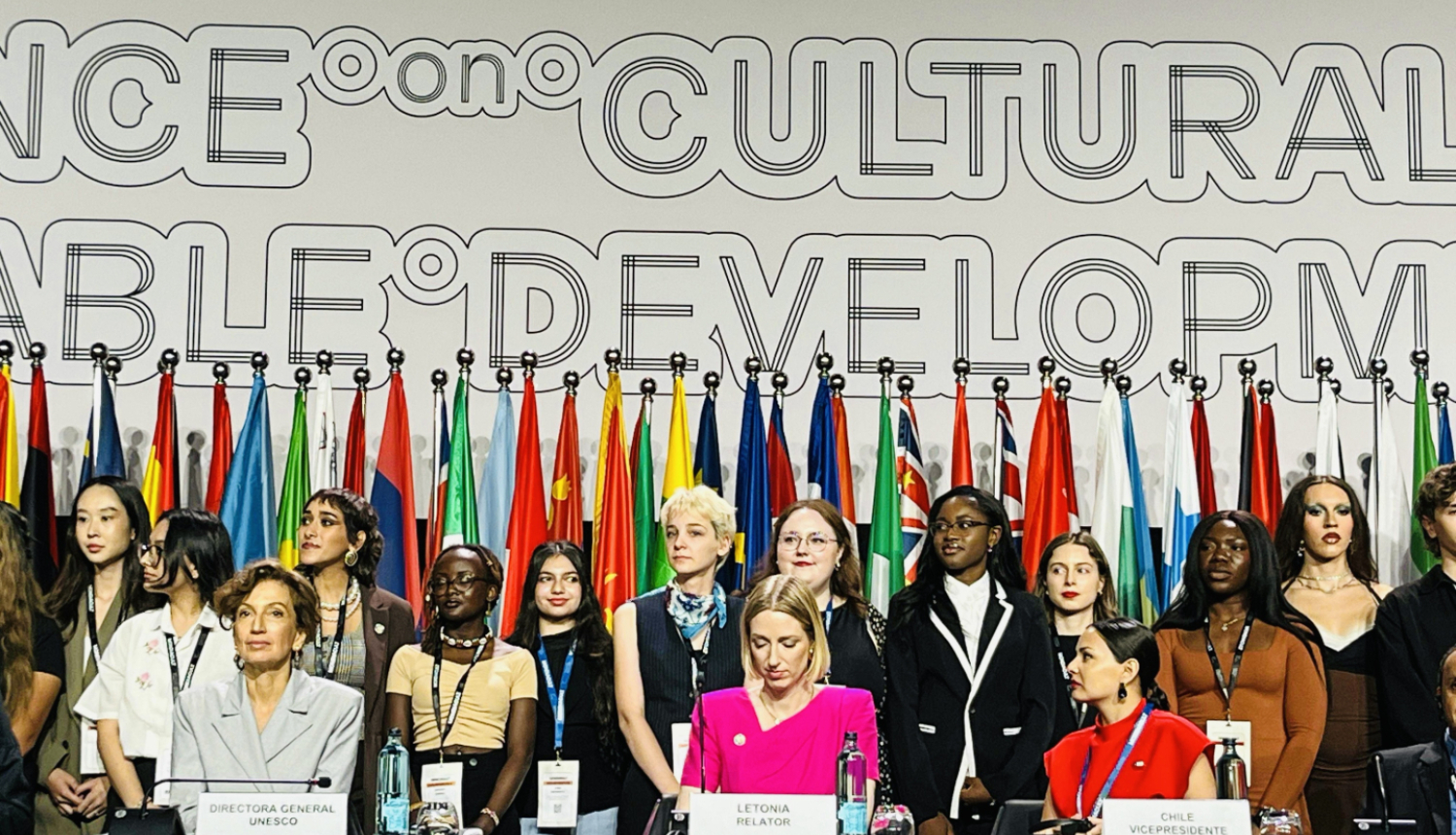 Latvijas Republikas kultūras ministre, UNESCO Latvijas Nacionālās komisijas prezidente Agnese Lāce UNESCO Pasaules kultūrpolitikas un ilgtspējīgas attīstības konferencē MONDIACULT2025