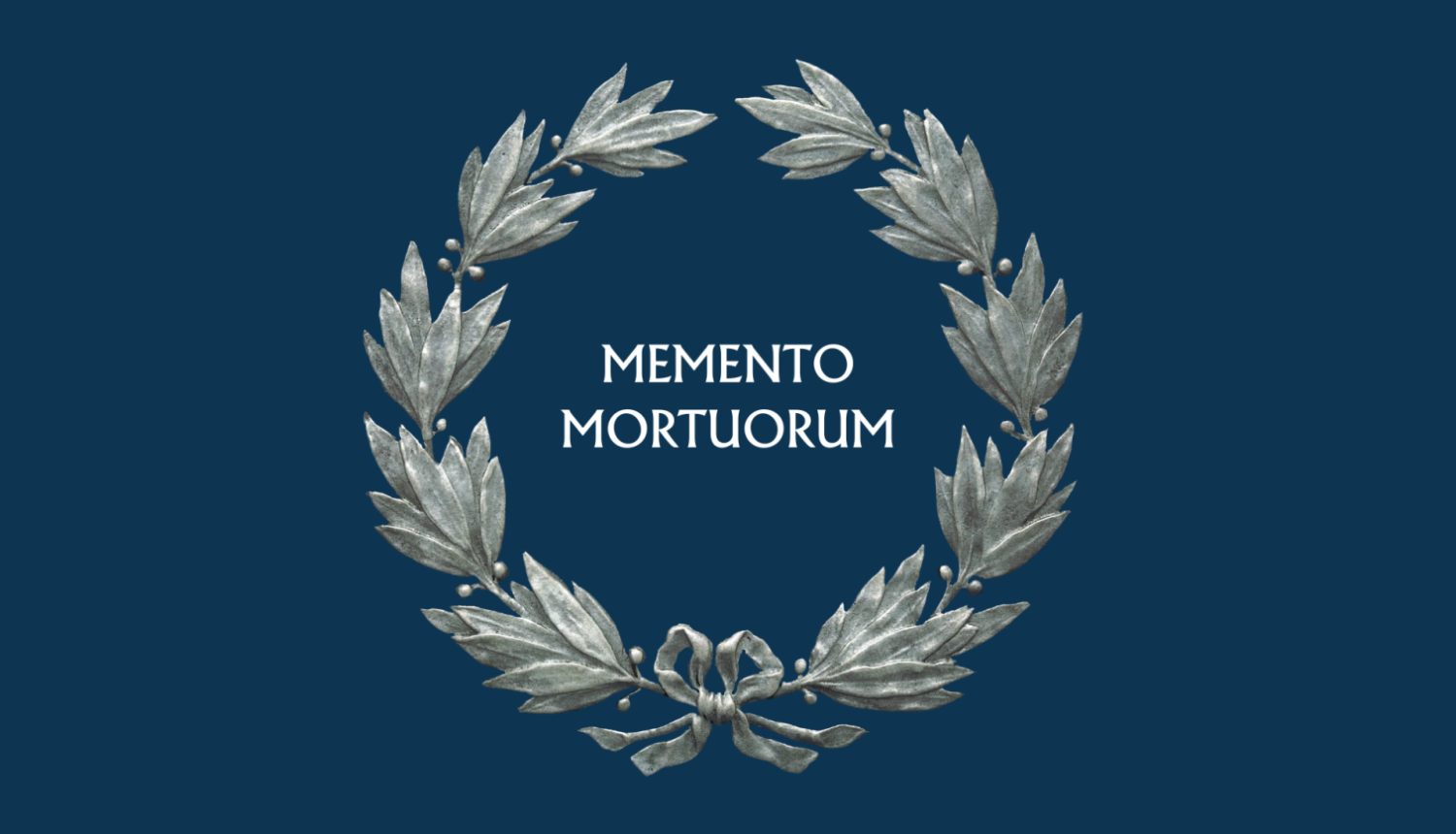 Izstādes “MEMENTO MORTUORUM – atceries mirušos: piemiņas medaļas Rīgas vēstures un kuģniecības muzeja krājumā” plakāta kompozīcija. Māksliniece: A. Augustinoviča (RVKM)