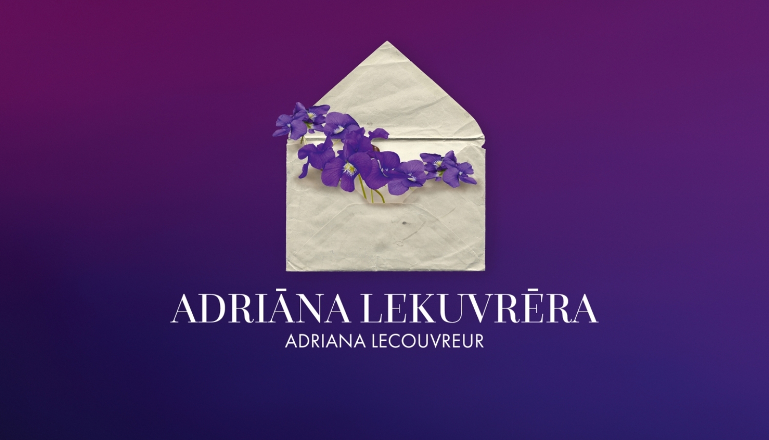 Aploksne ar ziediem; teksts: Adriāna Lekuvrēra