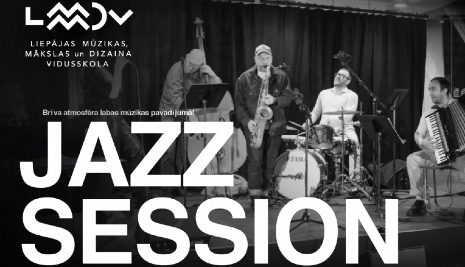 Pasākuma afiša - LMMDV aicina uz Starptautiskajai Džeza dienai veltītu Jam Session