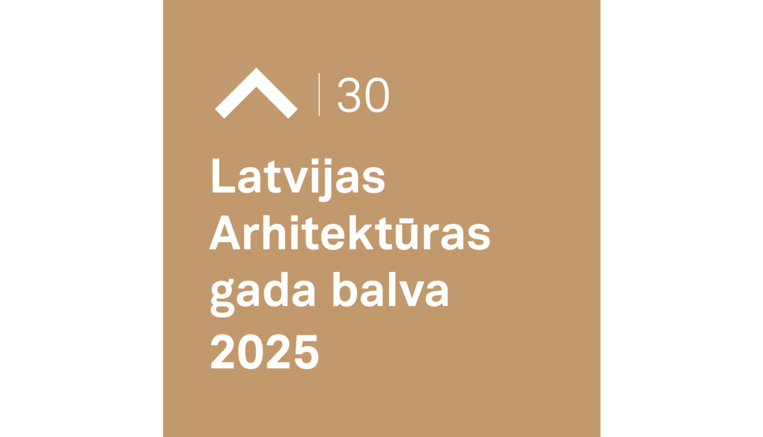 . Latvijas Arhitektūras gada balvas 2025 vizuālā identitāte. Autors: “Associates, Partners et Sons”