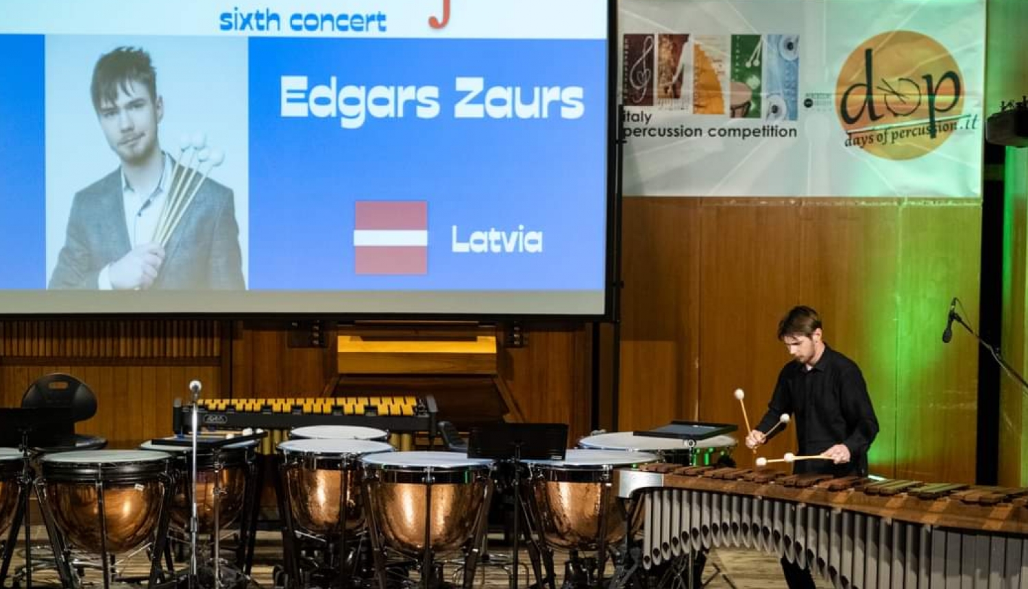 Edgars Zaurs uzstājas starptautiskajā konkursā "Italy Percussion Competition 20th Edition"