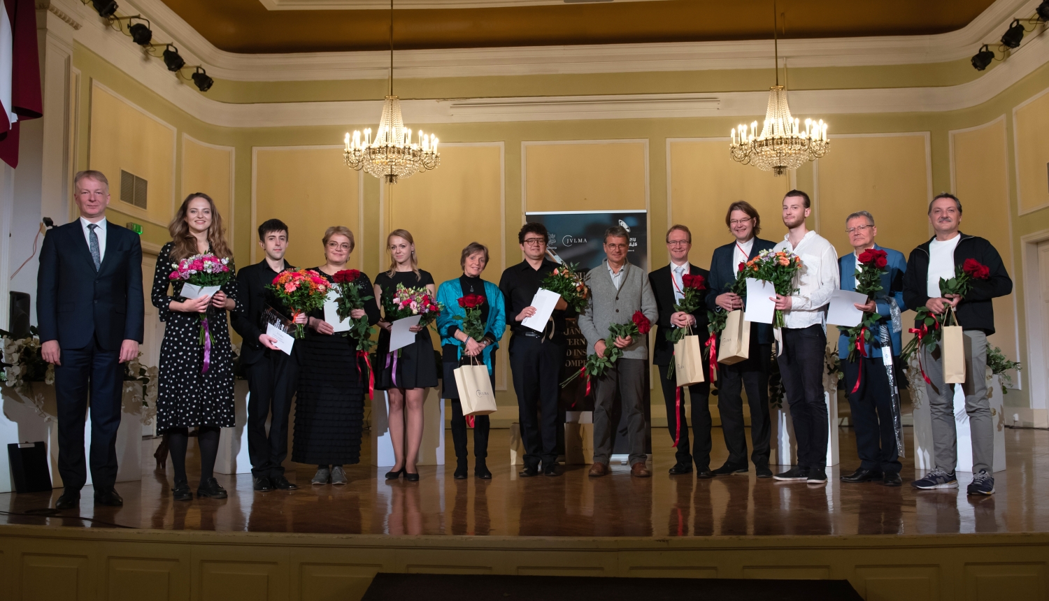 Jurjānu Andreja VII Starptautiskā koka pūšaminstrumentālistu  konkursa dalībnieki, foto: Eduards Kapša