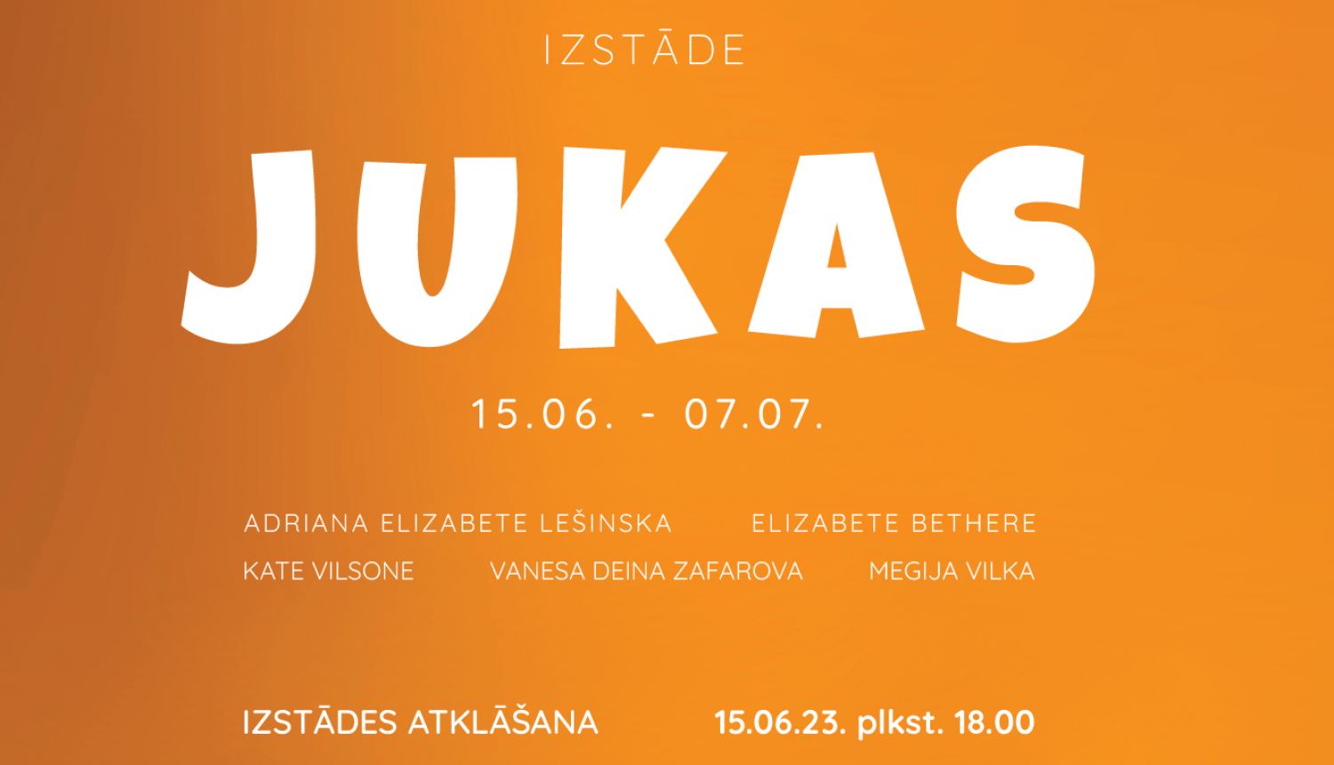 Uz krāsaina fona izstādes nosaukums: JUKAS