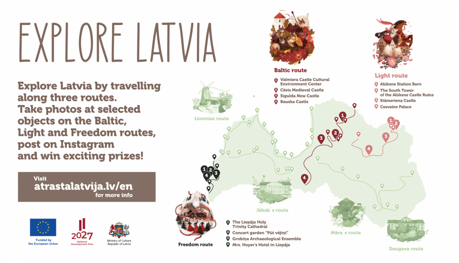 Informational campaign “Explore Latvia” visual publicity material