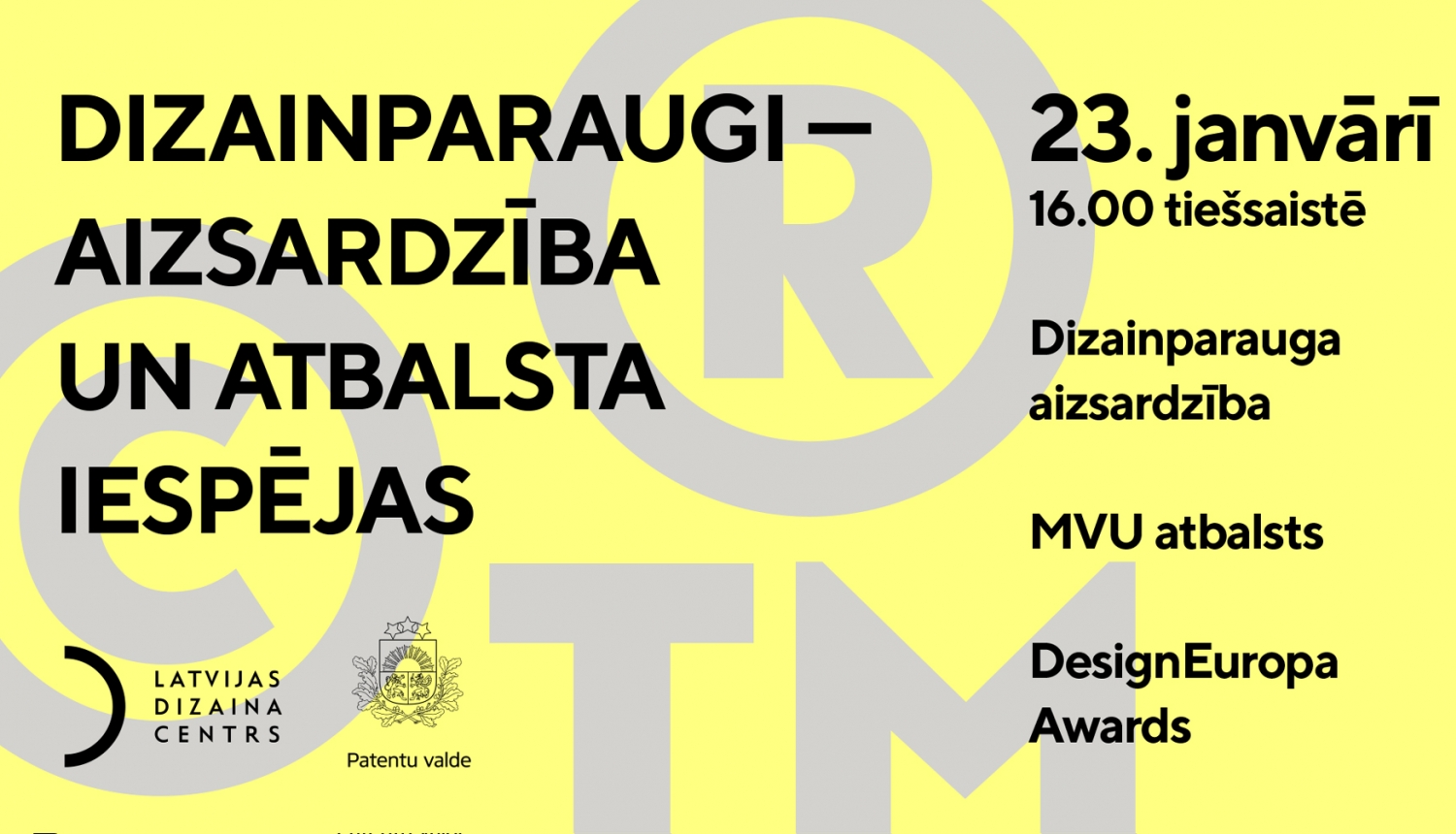 Interesenti aicināti uz informatīvu pasākumu par dizainparaugu aizsardzību un «DesignEuropa Awards»