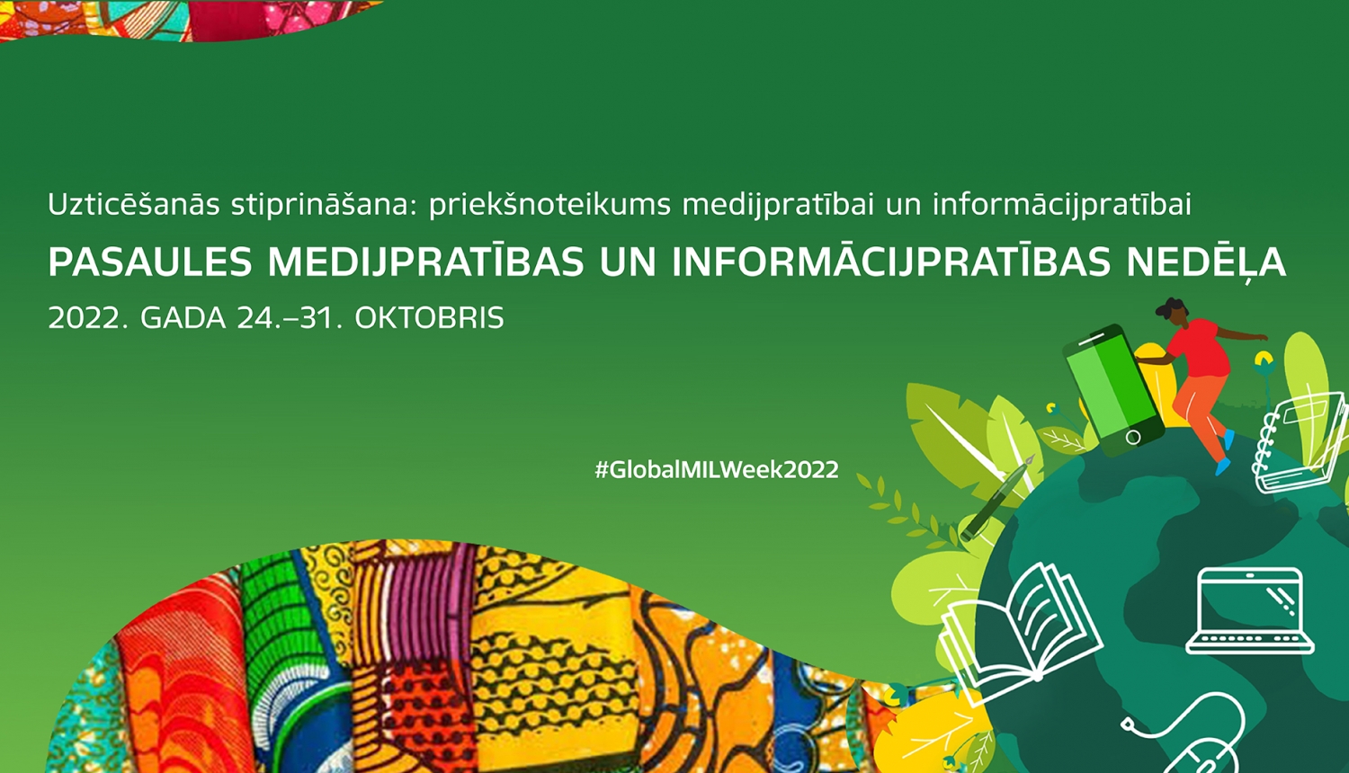 Pasaules medijpratības un informācijpratības nedēļas vizuālais materiāls