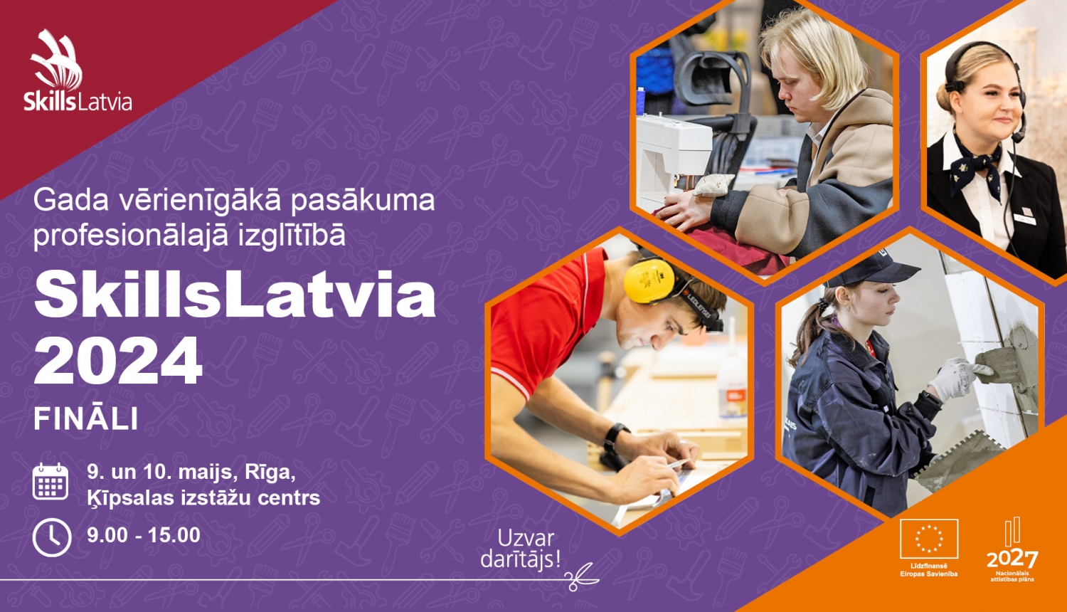 Profesionālās meistarības konkursa SkillsLatvia 2024 vizuālais materiāls