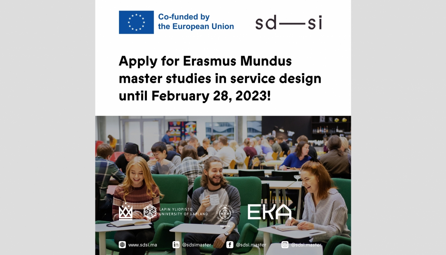Erasmus Mundus maģistra programma pakalpojumu dizaina jomā - vizuālais materiāls