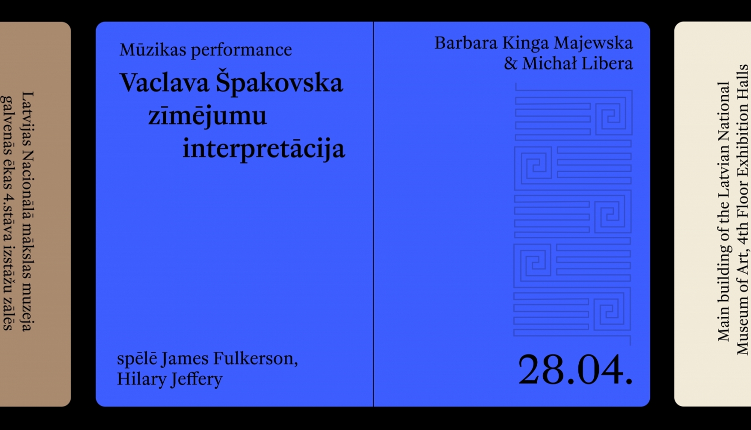 Vizuālais materiāls mūzikas performancei “Vaclava Špakovska zīmējumu interpretācija” 28.04.2023.  Latvijas Nacionālajā mākslas muzejā. Publicitātes attēls
