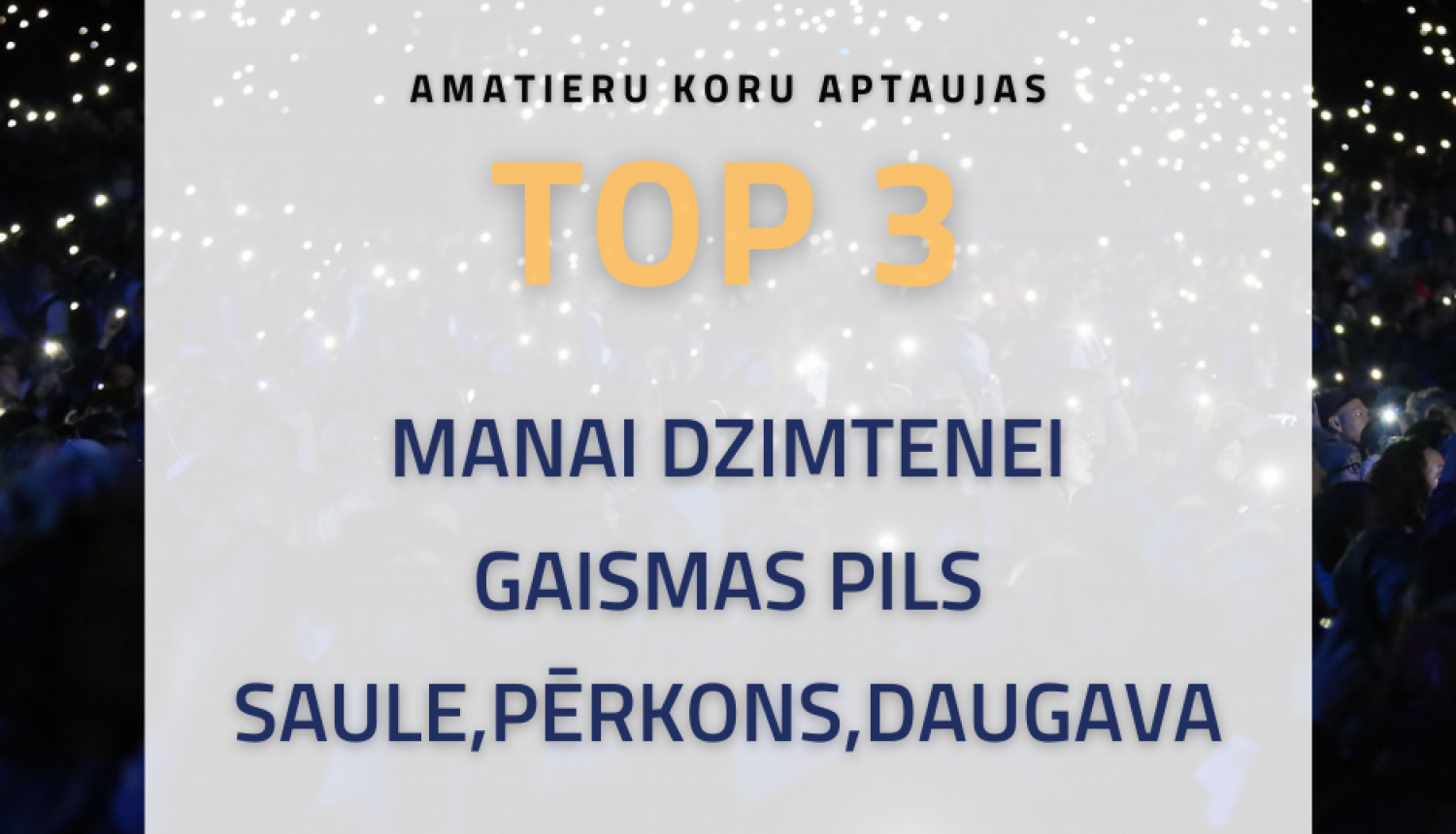 Amatieru koru dalībnieku iecienītākās kora dziesmas - TOP 3