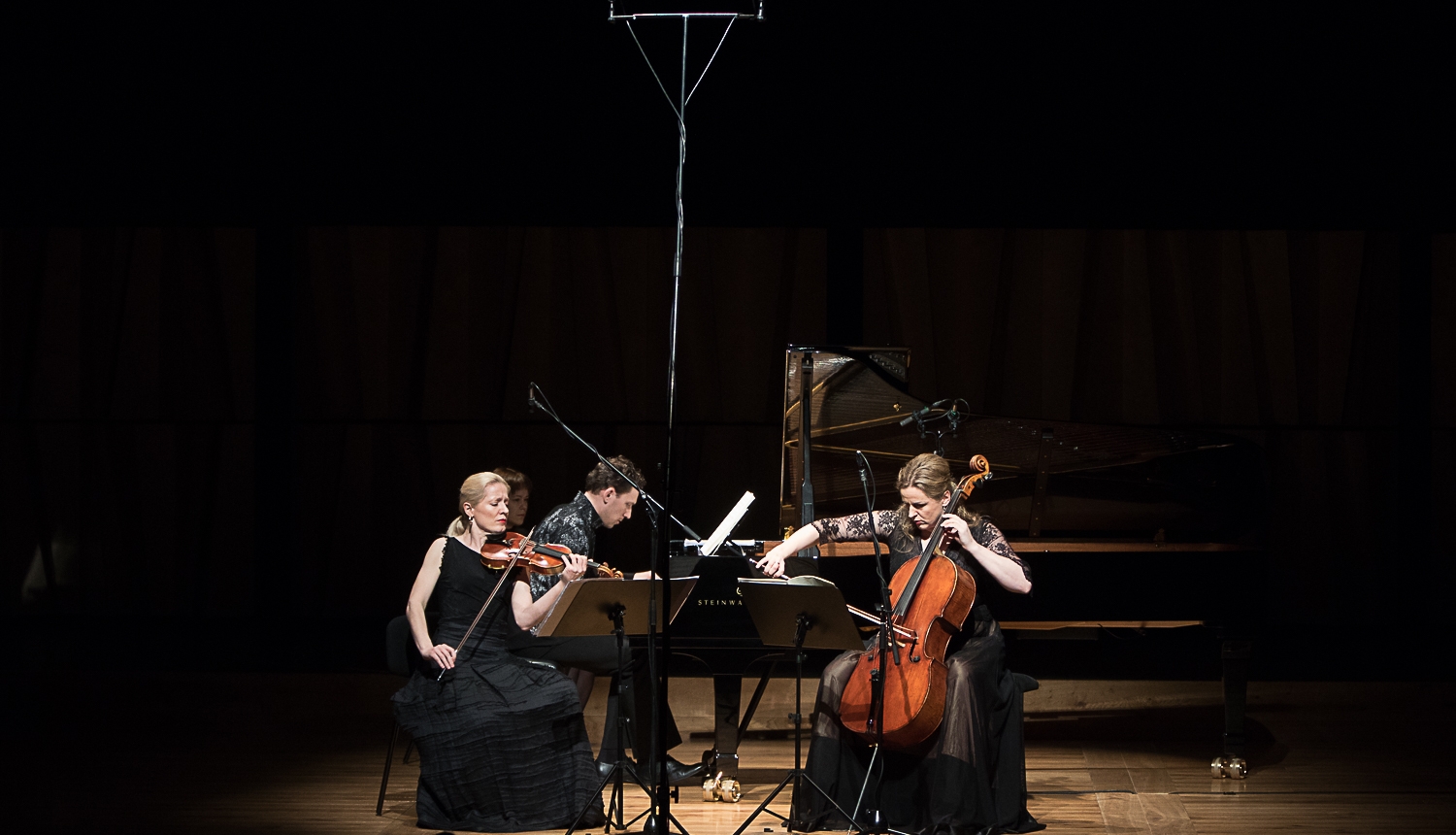 Mūziķu trio uz skatuves