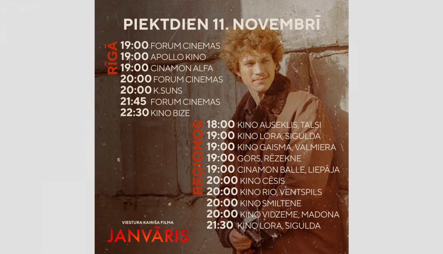 Filmas „Janvāris” seansi 11. novembrī